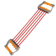 Ueasy Chest Expander Puller Fitness Resistance Bands Adjustable Pull Strength Muscle Exerciser with 5 Tubes for Home Fitness Muscle Training