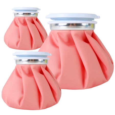 Ueasy Face Elbow Knee Ice Pack for Injuries, Refillable Ice Bag for Pain Relief Cold Compress Therapy for Swelling Bruises Surgery Wisdom Teeth Breastfeeding Headaches 3-Pack 6" 9" 11" - Pink