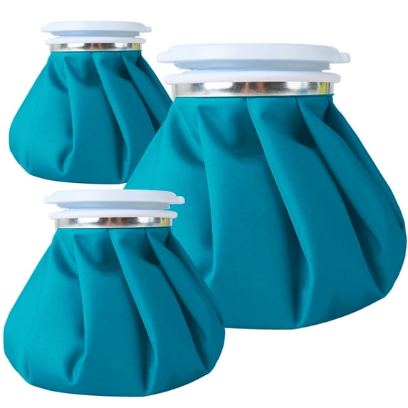 Ueasy Face Elbow Knee Ice Pack for Injuries, Refillable Ice Bag for Pain Relief Cold Compress Therapy for Swelling Bruises Surgery Wisdom Teeth Breastfeeding Headaches 3-Pack 6" 9" 11" - Cyan