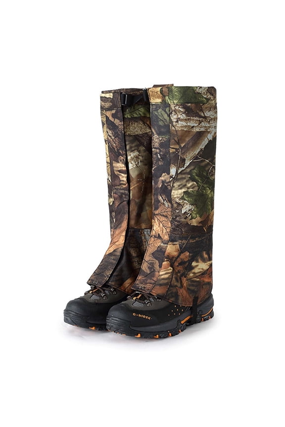 Hiking Leg Gaiters Bite Protection for Lower Legs Water-resistant Anti-Tear Snow Boot Gaiters for Outdoor Hunting Walking Snowshoeing Climbing Adjustable Snow Legging Gaiters Fit for Men Women