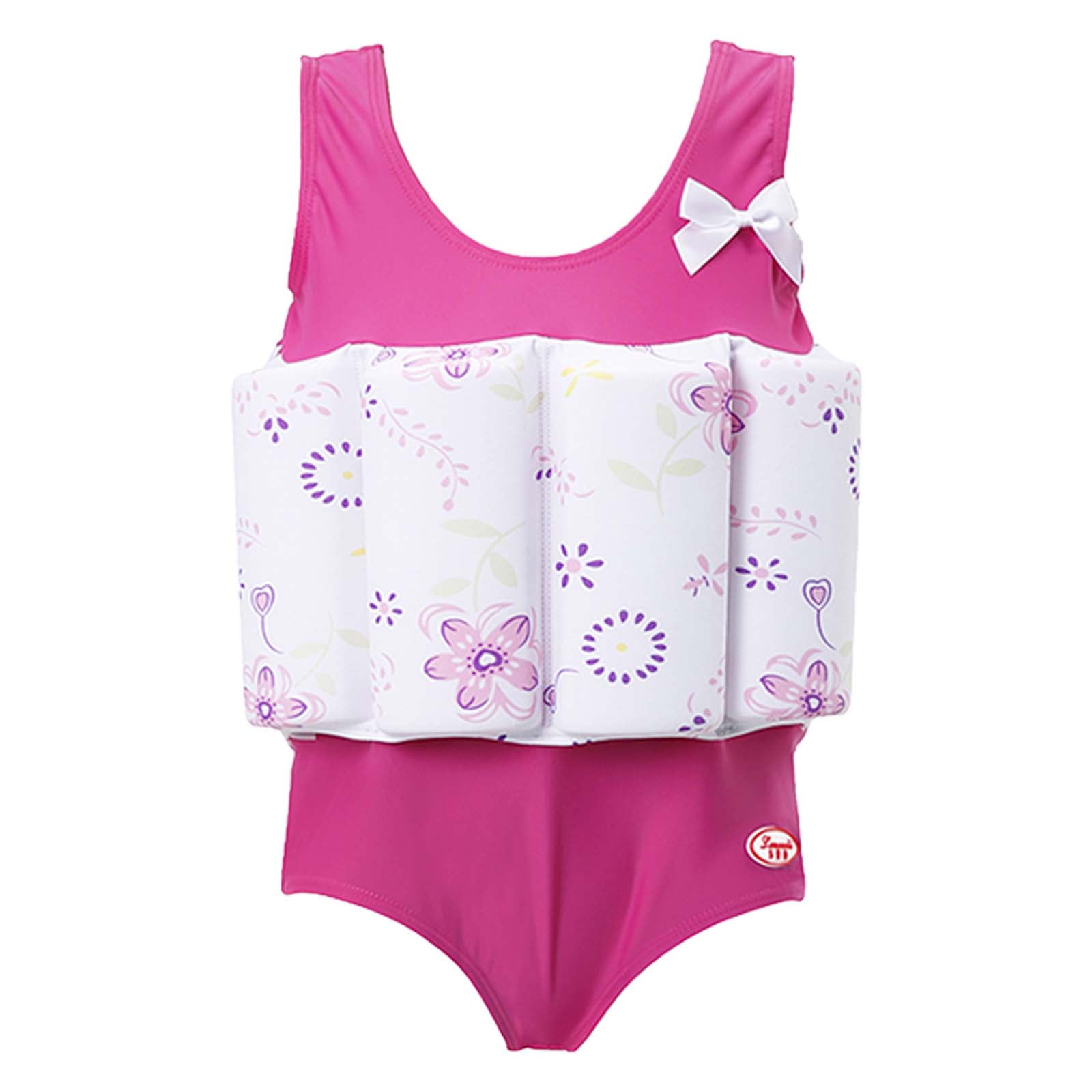Ueasy Kids Girls Swim Vest with Adjustable Buoyancy Toddlers Swimsuits for 110 Years OnePiece