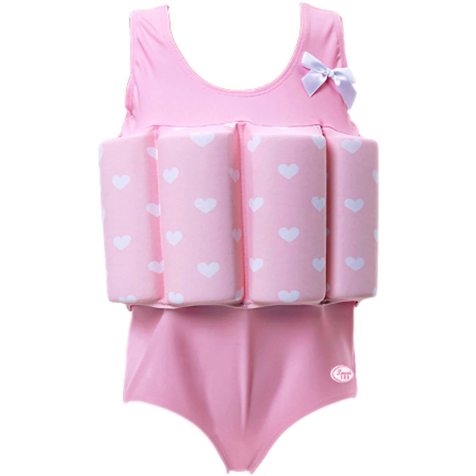 Ueasy Kids Girls Swim Vest with Adjustable Buoyancy Toddlers Swimsuits for 110 Years OnePiece