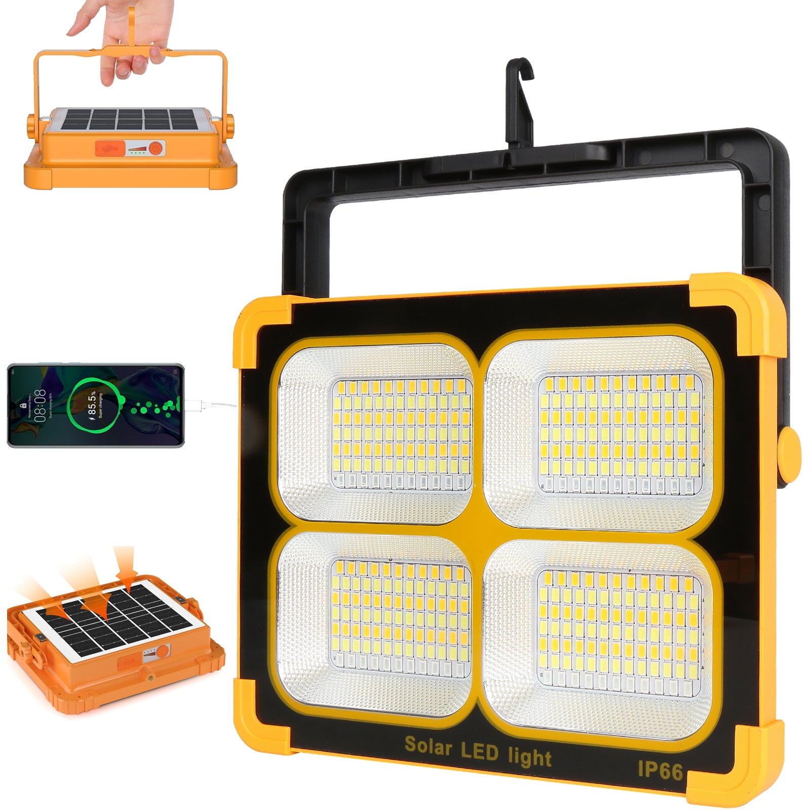 Ueasy LED Solar Work Light, 10000LM Portable Worklight with 4 Modes