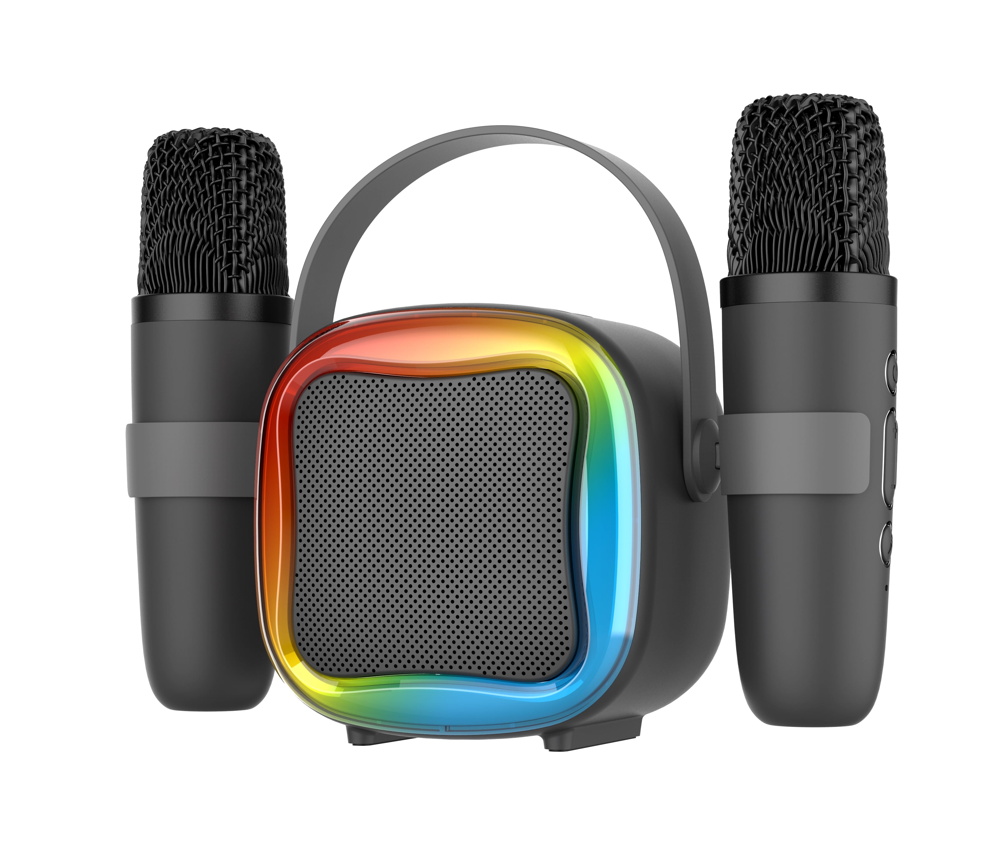 Ueasy Mini Karaoke Machine - Thanksgiving & Christmas Gift, Portable Bluetooth Speaker with 2 Wireless Microphones