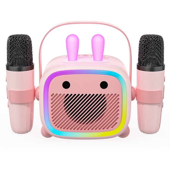 Ueasy Portable Bluetooth Karaoke Speaker - Thanksgiving & Christmas Gift, Wireless Microphone with Recording & Colorful Lights
