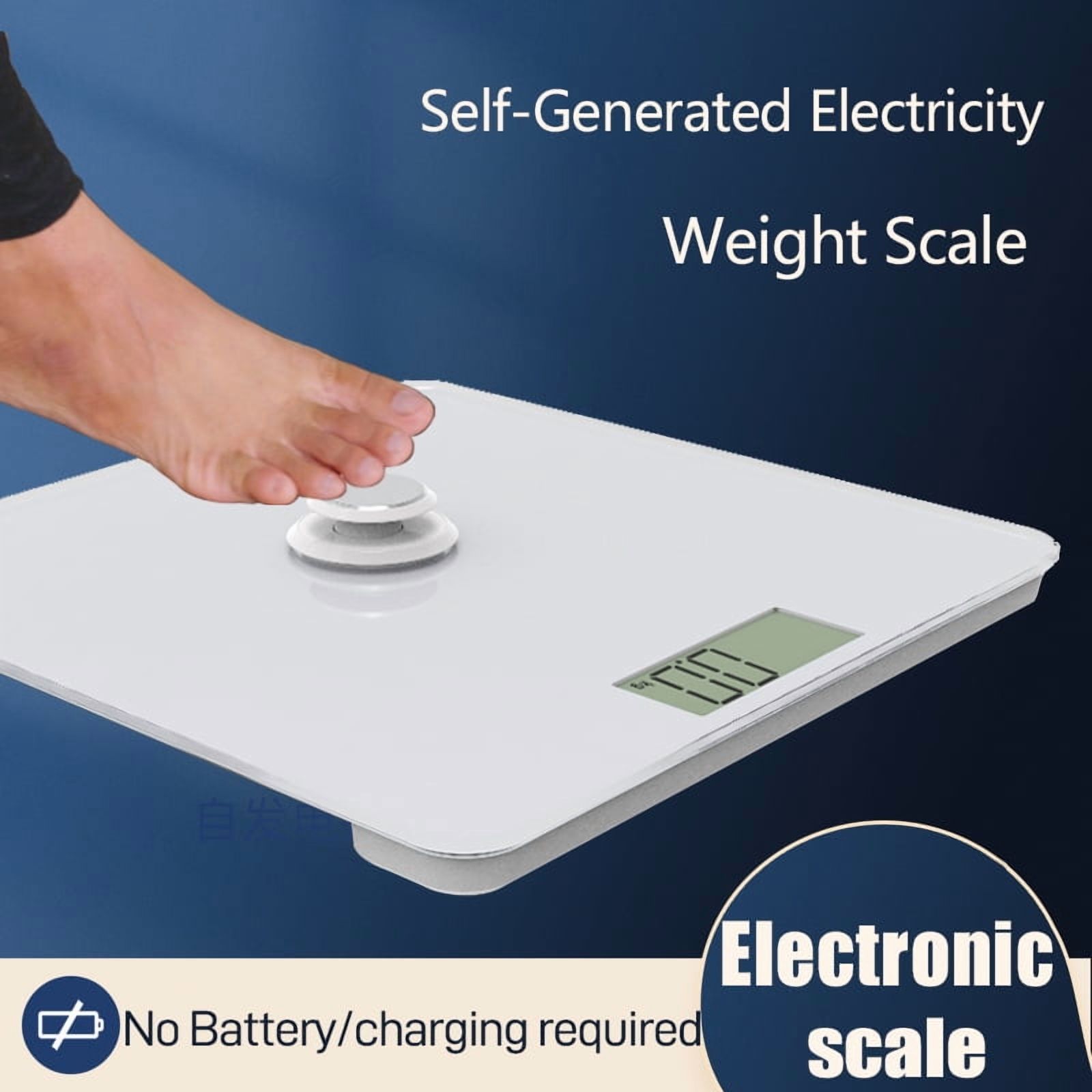 Ueasy Self Electric Body Weight Scale Bathroom Scale for Accurate Measurement Eco-Friendly Battery-Free High Precision Tempered Glass Surface Large LCD Display Non-Slip Design 360LB Capacity