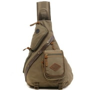 Ueasy Unisex Canvas Crossbody Sling Bag - Multi-Wear Chest Backpack for Travel, Hiking & Daily Commute