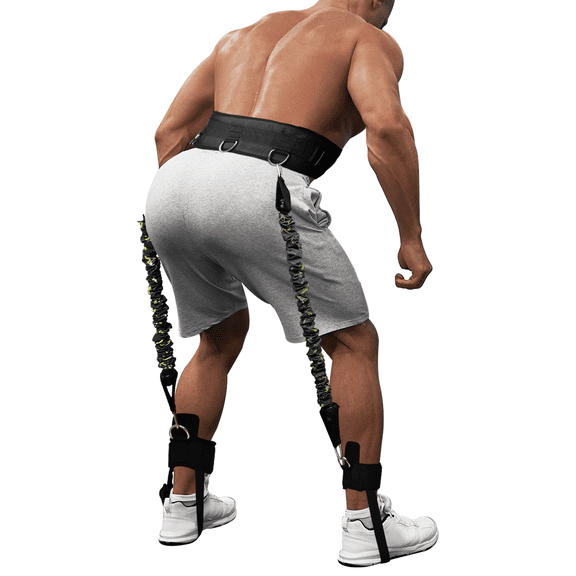 Ueasy Vertical Jumping Trainer with Adjustable Ankle Strap & Belt Horizontal Workout Equipment Leg Resistance Bands for Basketball Football Volleyball Training Equipment