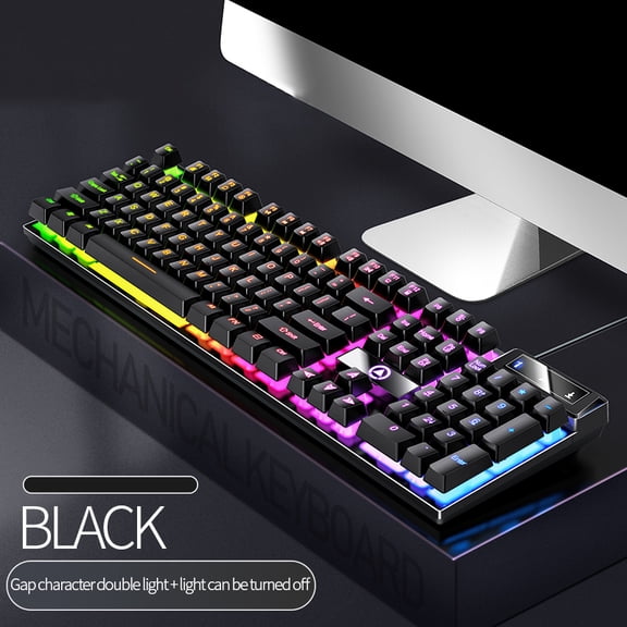 Ueasy Wired Gaming Keyboard - Color-Blocked Luminous Mechanical Feel, Thanksgiving & Christmas Gift Idea