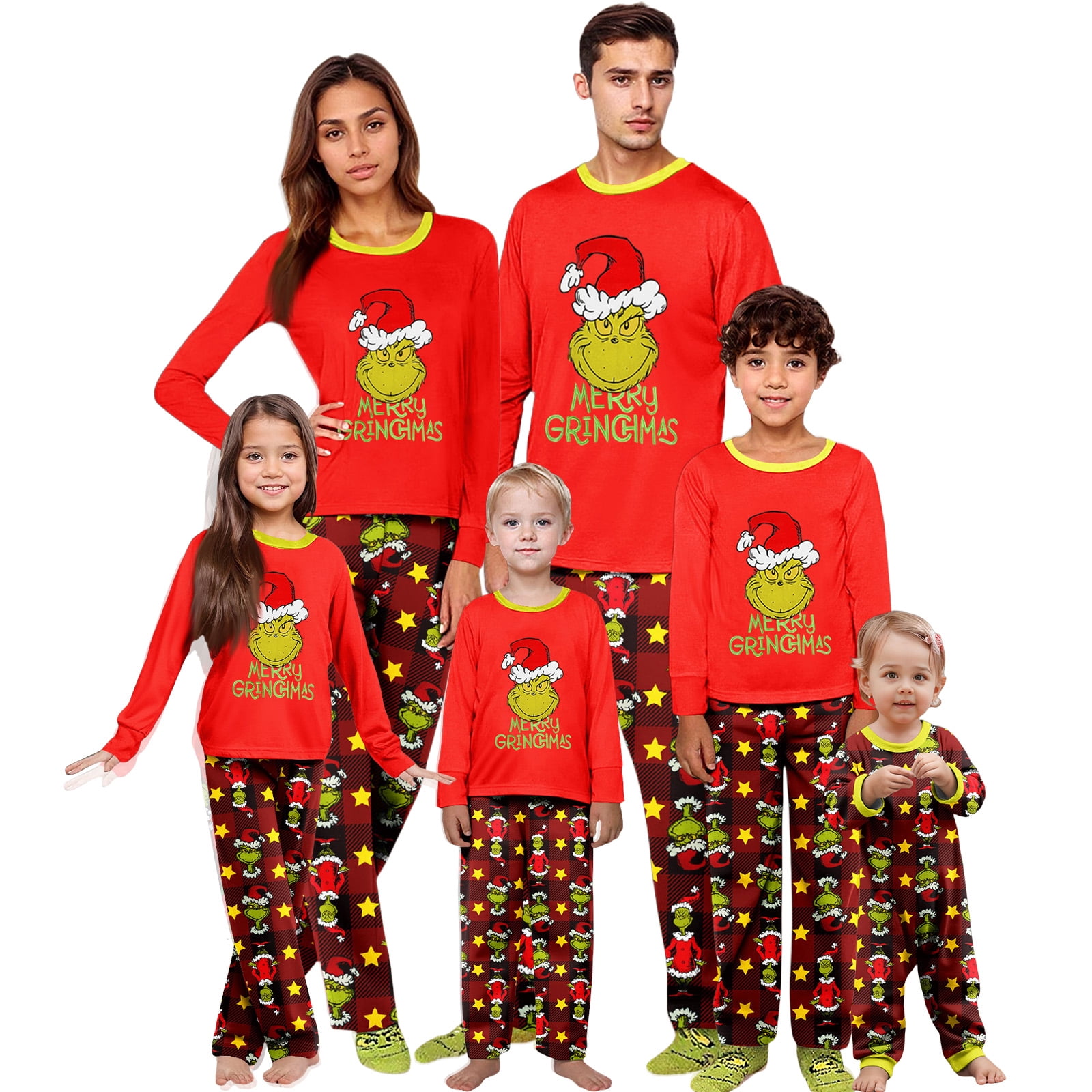 Ueciao 2025 Grinchy Family Matching Pajamas Set - 2 PC Fashion Plaid ...