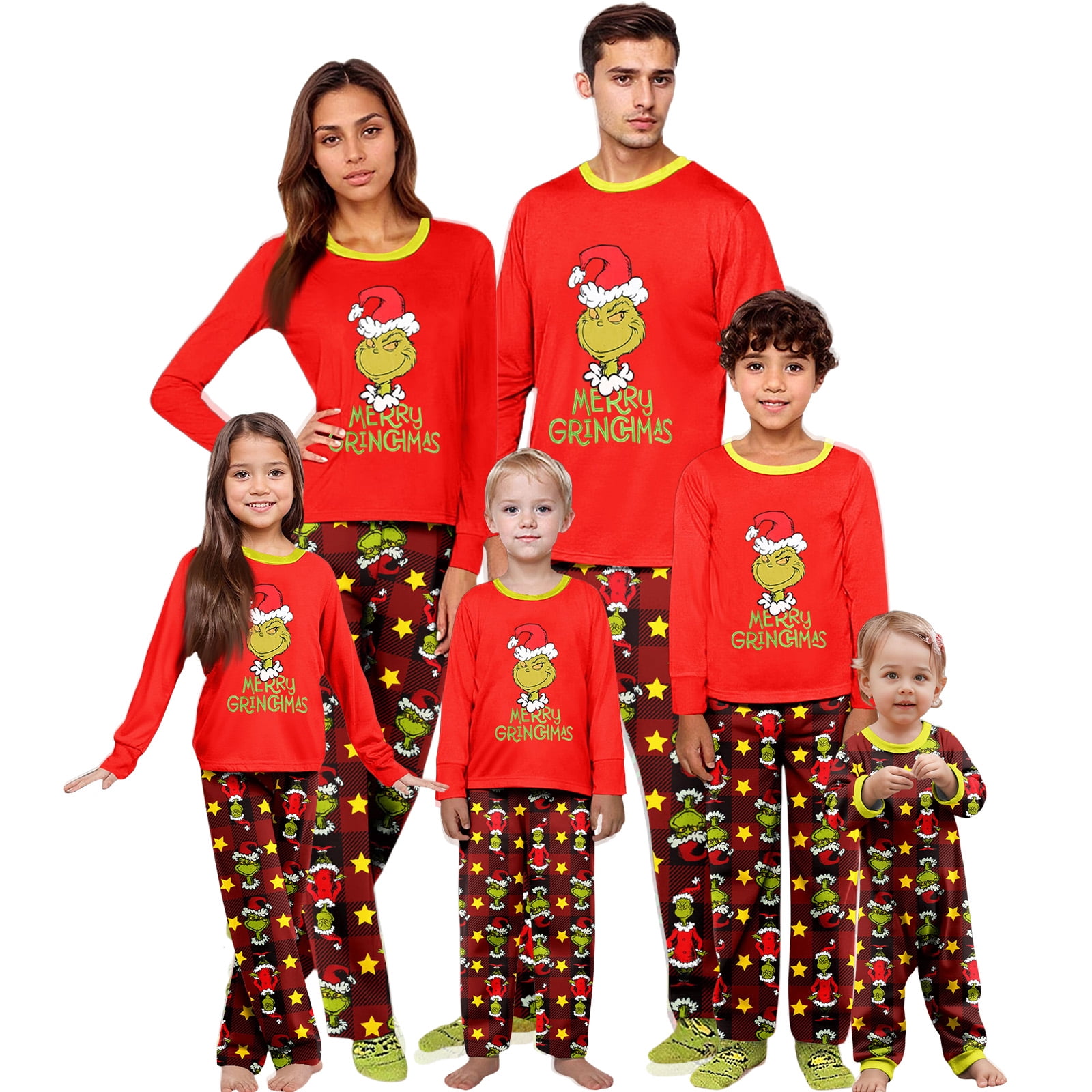 Ueciao Grinchy Family Pajamas Matching Sets - 2 Pcs Fashion Plaid ...