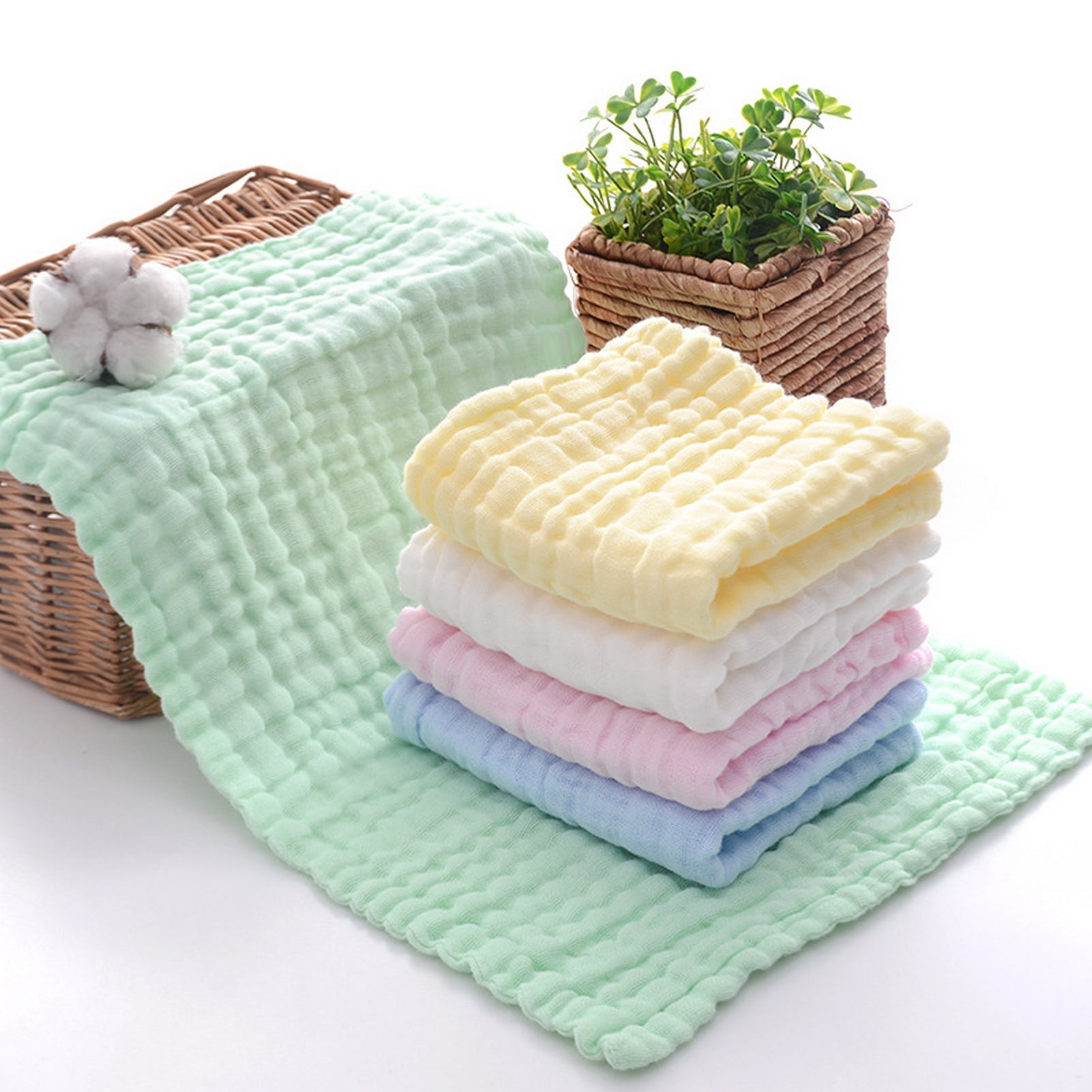 Uehgn Baby Washcloth Soft Absorbent Baby Bath Towel Square Gauze
