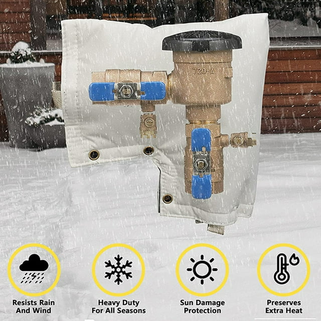 Uehgn Backflow Preventer Pipe Insulation Cover 5 Layers Winter Freeze Protection Irrigation