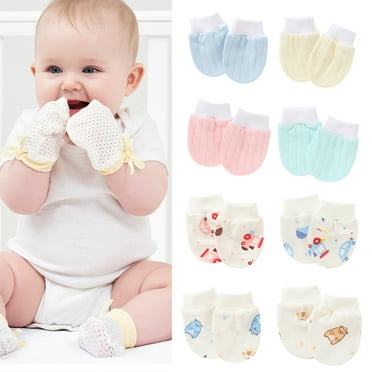 Uehgn Handsocks No-Scratch Protective Cotton Newborn Baby Caps Mittens for Baby
