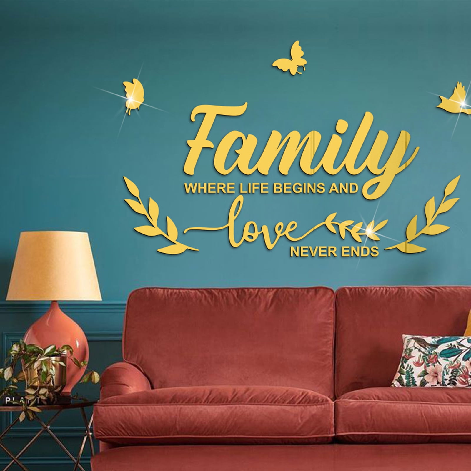 Uehgn Wall Decor Stickers Motivational Removable Acrylic Family Letter