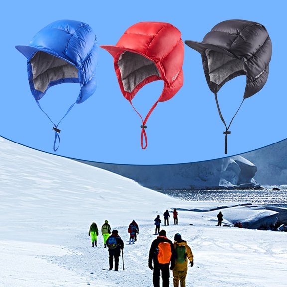 Uehgn Winter Down Hat Fine Workmanship Water-proof Accessory Extreme Cold Weather Use Down Hat for Outdoor