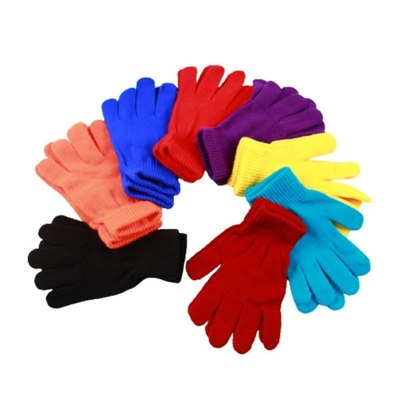 Uehgn Winter Knitted Magic Gloves Stretchy Full Fingers Gloves for Men, Women or Teens
