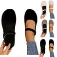 thumbnail image 1 of Uelaod Women's Barefoot Mary Jane Flats Wide Toe Box Minimalist Zero Drop Suede Ballet Shoes Comfortable Slip On Walking Flats,Comfortable Dress Shoes for Office Standing Work, 1 of 6
