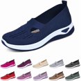 thumbnail image 1 of Uelaod Womens Lightweight Slip On Sneakers Breathable Knit Mesh Walking Shoes Comfortable Air Cushion Casual Loafers for Nursing Work, 1 of 7
