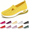thumbnail image 1 of Uelaod Womens Lightweight Slip On Sneakers Breathable Knit Mesh Walking Shoes Comfortable Air Cushion Casual Loafers for Nursing Work, 1 of 7