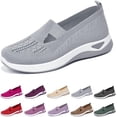 thumbnail image 1 of Uelaod Womens Lightweight Slip On Sneakers Breathable Knit Mesh Walking Shoes Comfortable Air Cushion Casual Loafers for Nursing Work, 1 of 7