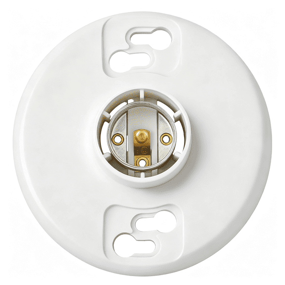 Ueljzpe 1 Pcs E26 Medium Base Light Socket Replacement Ul Listed Keyless Ceiling Lampholder,660W 250V Rated,Compatible with Led Cfl,Works with Incandescent Bulbs