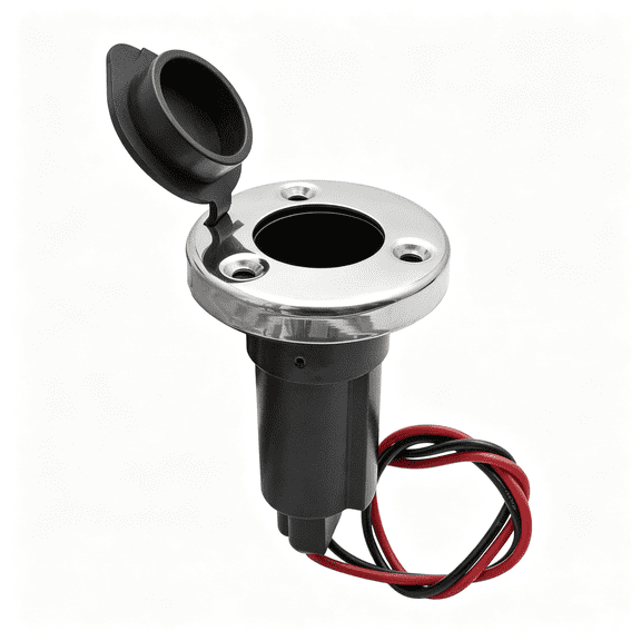 Ueljzpe 2-Pin Stern Light Socket Plug-In Pole Base (Stainless Steel Base),Durable Stern Light Base
