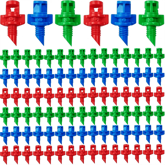 Ueljzpe 360Pcs Drip Irrigation Emitters, Micro Sprinkler Heads Irrigation Misting Sprinkler Refraction Micro Sprayer Irrigation Misting Nozzles (90/180/360 Degrees)