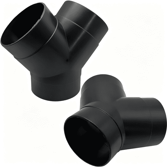 Ueljzpe Car Heater Warm Straight 3 Way Air Ducting Pipe 75mm Y Shape Outlet Connector 3 inch Duct Joiner Connector Pipe Black Plastic 2PCS Heat Resistant heater hose connector