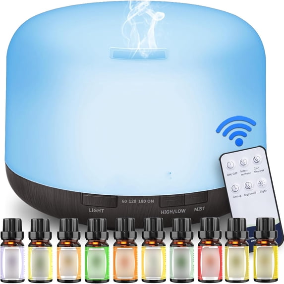 Ueljzpe Essential Oil Diffuser 500Ml Aromatherapy Diffuser Mist ...