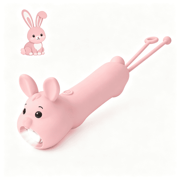 Ueljzpe Flashlight,Cute Bunny Flashlight,Rechargeable Led Flashlight for Camping & Outdoor Adventures,Ideal Birthday Gift,Adorable Pink Flashlight