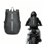 Ueljzpe Motorcycle Backpack for Men, 40L Waterproof Helmet Backpack with Reflective Strips, Lightweight Riding Bag Fits 15.6" Laptop, Helmet Holder for Commuting Travel