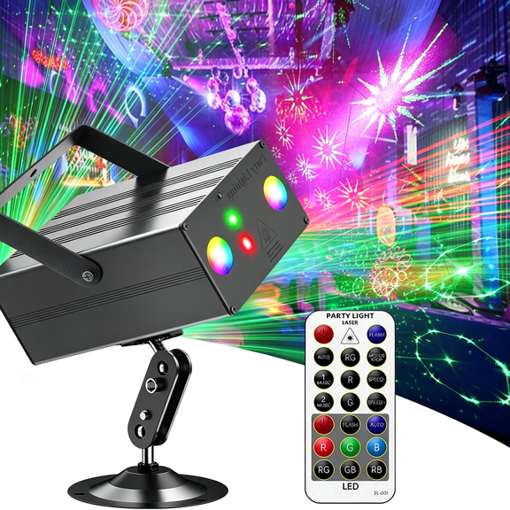 Ueljzpe Party Lights Dj Disco Light Disco Stage Strobe Lights | Rgb\/Led Projector Sound Activated with Remote Control for Parties Xmas Club Gift Rave, Film Stage Lighting Apparatus.