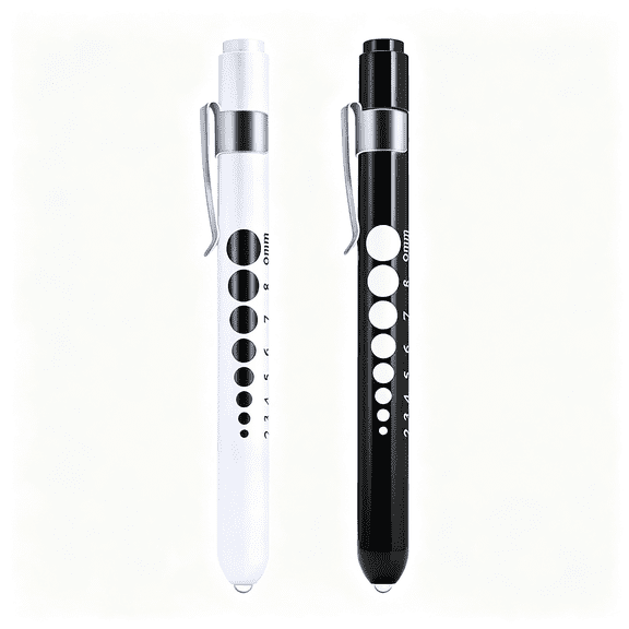 Ueljzpe Pen Lights for Nurses Doctors, 2 Pack Reusable Medical Penlight with Pupil Gauge and Ruler for Nursing Students Essentials, Penlights for Nurses