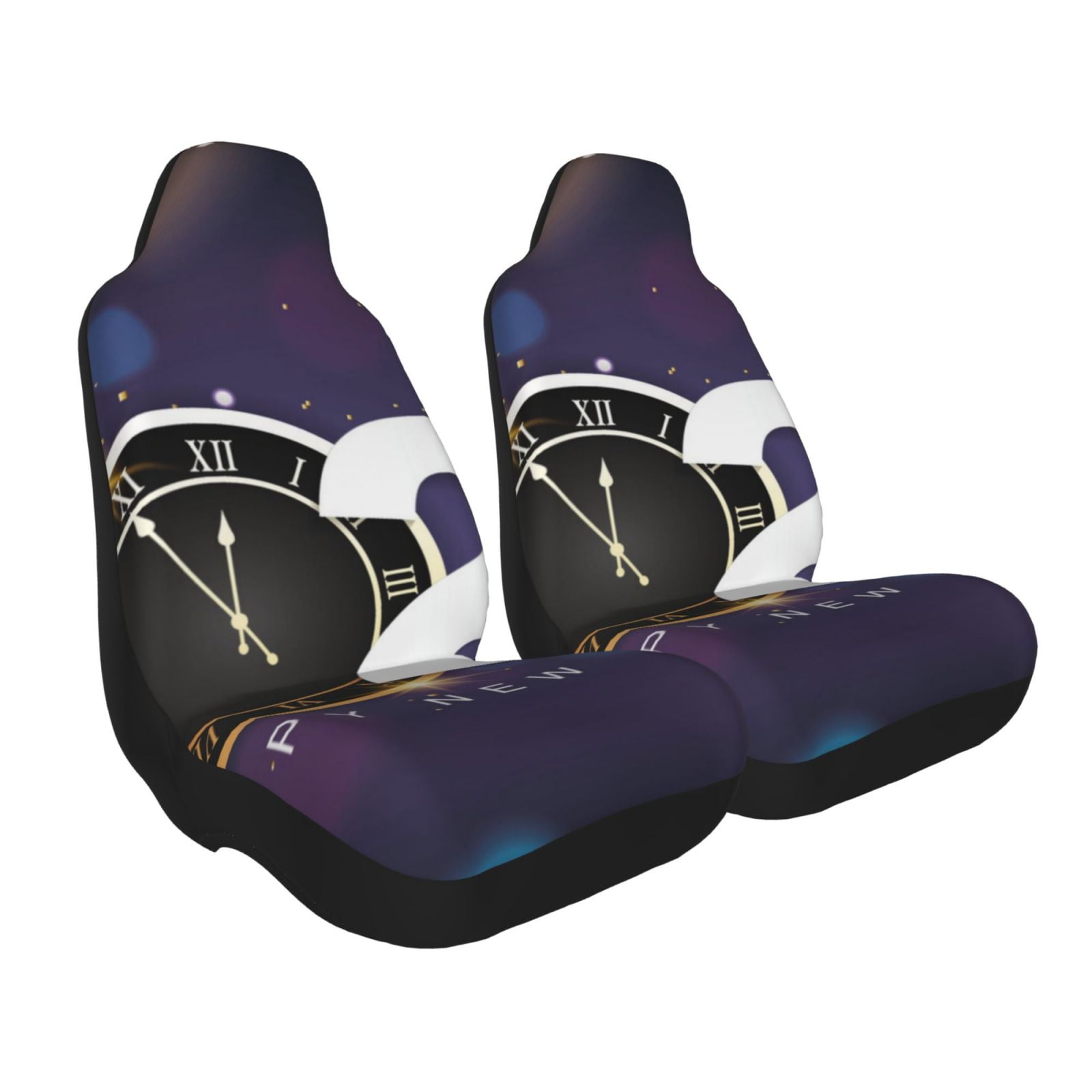 Uemuo 2025 Happy New Year 4 Pattern Car Seat Covers for Front Seats