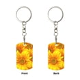 thumbnail image 1 of Uemuo 3D Sunflowers Pattern Rectangular Metal Keychain - Durable, Stylish, and Personalized Key Ring for Men and Women,Engraved Keychain,Gift Slim Sturdy Keychain, 1 of 7