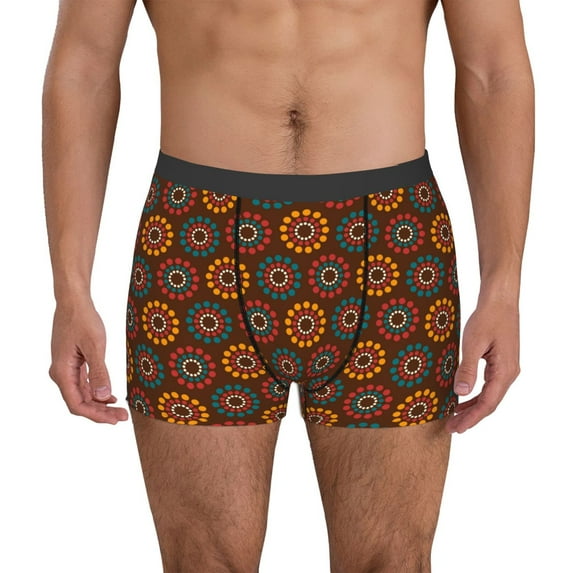 Uemuo 60s and 70s Aesthetic1 Pattern Men's Boxer Briefs,Trunk Anti-Chafing,Comfortable, Durable, and Stylish Underwear-X-Large