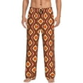 thumbnail image 1 of Uemuo 70's Retro Pattern Men's Wide Leg Palazzo Lounge Pants with Pockets Light Weight Loose Comfy Casual Pajama Pants-Small, 1 of 9