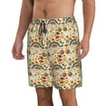 thumbnail image 1 of Uemuo 70s Hippie Style Pattern Men's Swim Trunks Hawaiian Beach Bathing Suit Swimsuits Beach Quick-Dry Shorts with Pockets-Small, 1 of 9