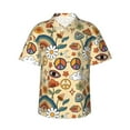 thumbnail image 1 of Uemuo 70s Hippie Style Printed Regular Fit Short Sleeve Casual Hawaiian Shirt for Men,Aloha shirt,Tropical shirt,Floral print shirt,Vacation Beach shirt-Medium, 1 of 9
