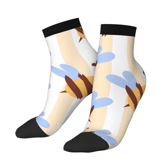 Uemuo A Bee Printed Crew Socks, Moisture-Wicking Socks, Athletic Socks for Men Breathable Cushion Socks Casual Sport Socks for Running Traveling
