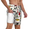 thumbnail image 1 of Uemuo Aabstract Eyes Pattern Mens Swim Trunks Quick Dry Board Shorts with Mesh Lining, Stretch Beach Shorts Quick Dry No-Chafing Board Shorts-Small, 1 of 9