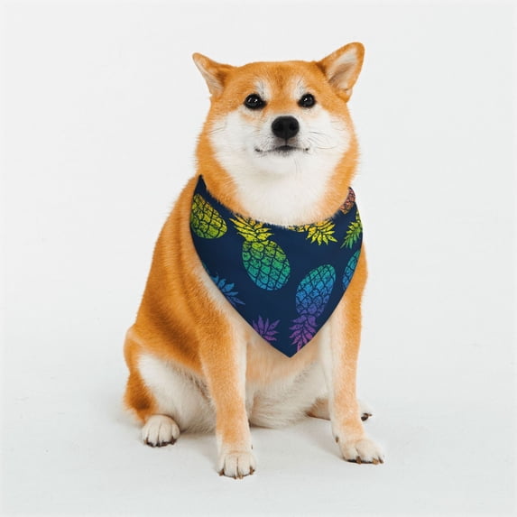 Uemuo Abstract Bright Pineapple Fruit Retro Summer Dog Bandanas,Cat Pet scarf,Soft Cotton Puppy Cat Scarfs Washable,Pets Gift-