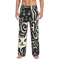thumbnail image 1 of Uemuo Abstract Cat Faces Pattern Pattern Men's Wide Leg Palazzo Lounge Pants with Pockets Light Weight Loose Comfy Casual Pajama Pants-Medium, 1 of 9