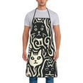 thumbnail image 1 of Uemuo Abstract Cat Faces Pattern Printed Bib Apron, Adjustable , Water and Oil Resistant, Cooking Kitchen Chef Apron for Women Men, 1 of 5