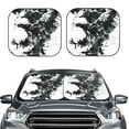 thumbnail image 1 of Uemuo Abstract Eagle Ink Printed 2 PCS Car Windshield Sun Shade, Auto Sun Heat and UV Rays Blocker, Foldable Automotive Front Window Sunshade Protector, 1 of 7