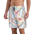 thumbnail image 1 of Uemuo Abstract Marble Texture Pattern Men's Swim Trunks Hawaiian Beach Bathing Suit Swimsuits Beach Quick-Dry Shorts with Pockets-X-Large, 1 of 9