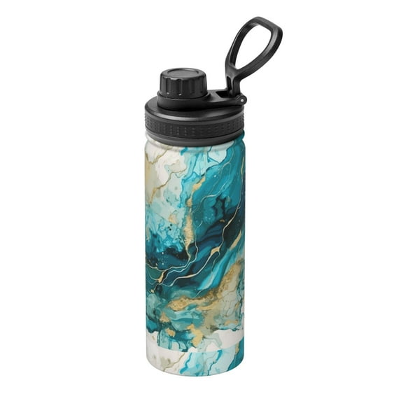 Uemuo Abstract Ocean Currents 18OZ Insulated Kettle, Sports Water Bottle, Stainless Steel Kettle, Vacuum Insulated Flask, Flip Lid Travel Mug