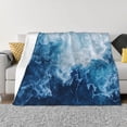 thumbnail image 1 of Uemuo Abstract Ocean Waves Printed Throw Blanket for Couch, Fluffy Fuzzy Blankets for Bed, Sofa, Cozy Flannel Faux Fur Blanket-60"x50", 1 of 6