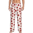 thumbnail image 1 of Uemuo Abstract Red Polka Dot Pattern Men's Wide Leg Palazzo Lounge Pants with Pockets Light Weight Loose Comfy Casual Pajama Pants-Medium, 1 of 9